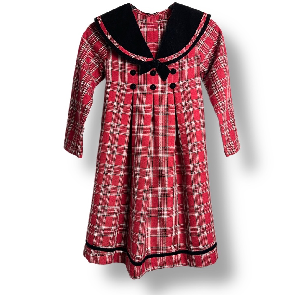 Vintage Bonnie Jean Tartan/Plaid Holiday Dress - Girls 6